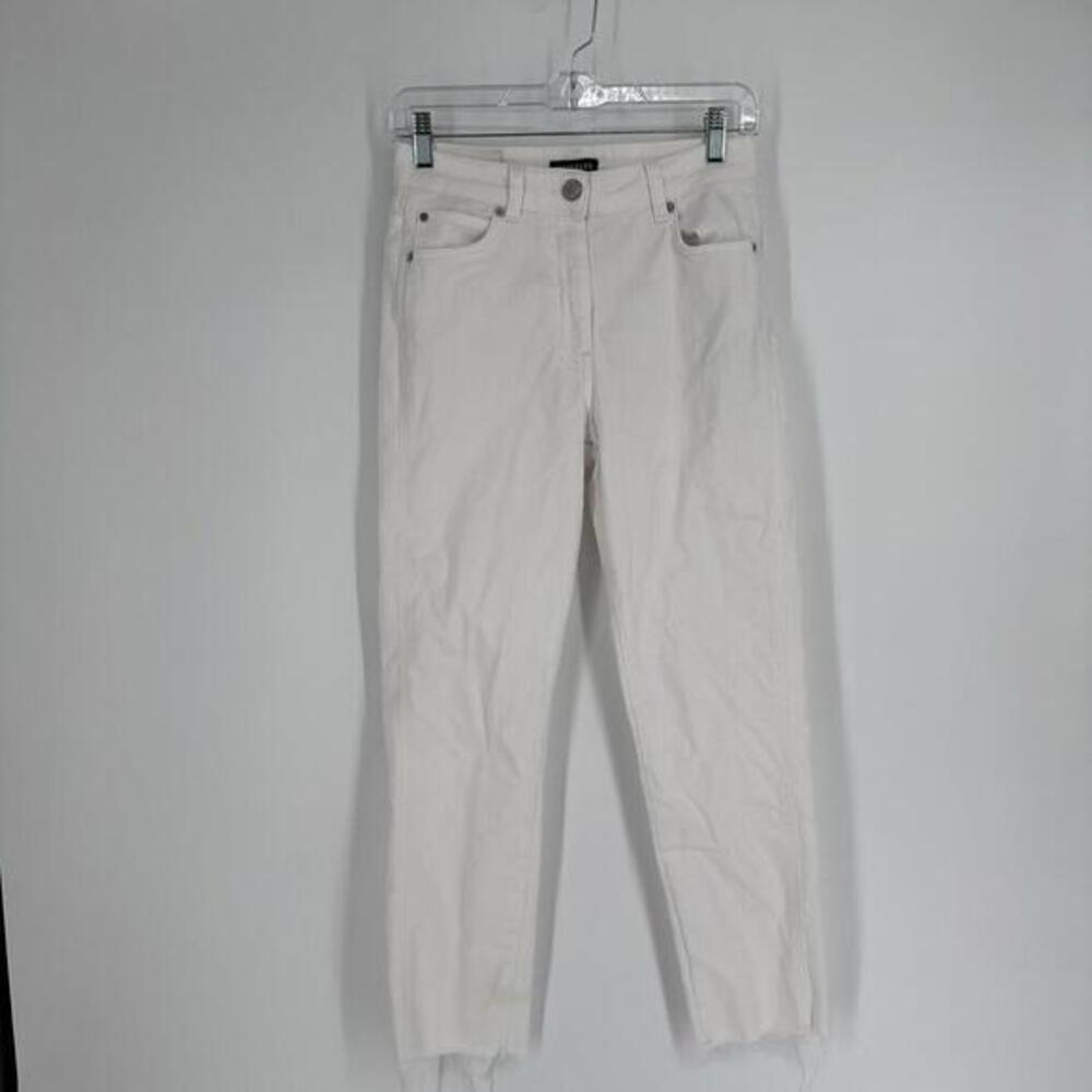 Whistles jeans womens 27 white high rise crop ankle minimalist straight denim